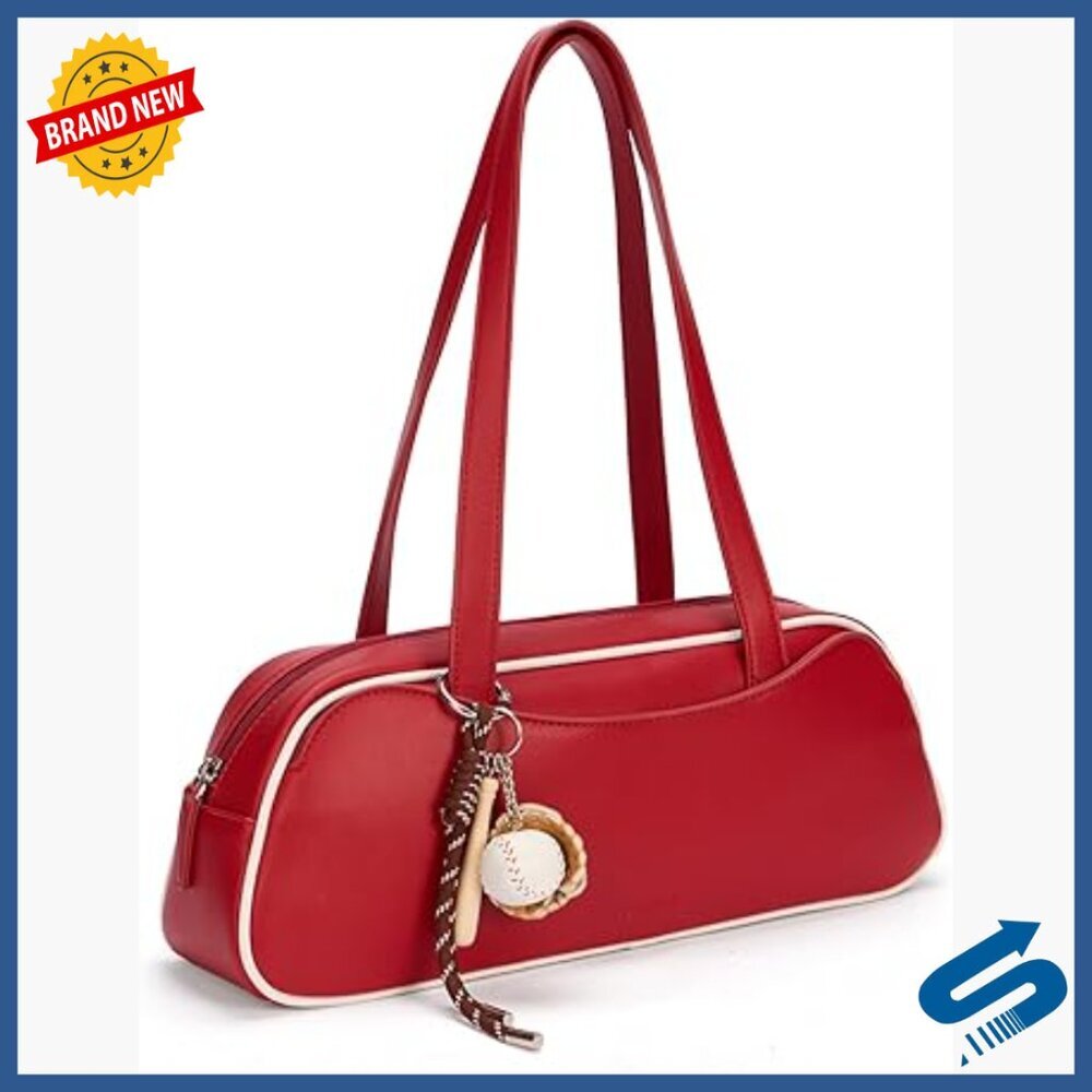 Vegan Leather Crossbody Bag Small Shoulder Purse Sporty Chic